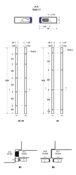 elevator light curtain 917A - Elevators spare parts 